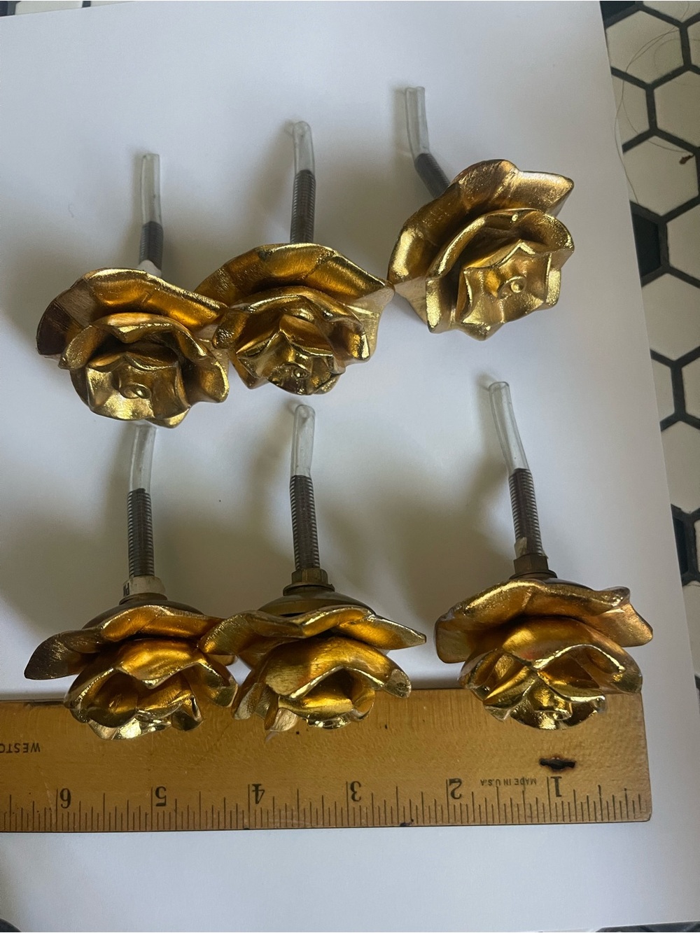 Pier 1 Metallic Gold Rose Drawer Knobs